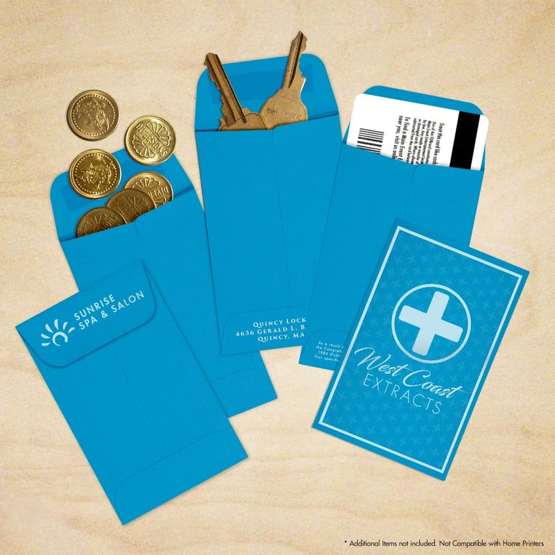 Envelopes.com LUXPaper #1 Coin Envelopes | 2 1/4" x 3 1/2" | Pool Blue | 80lb. Text | 50 Qty - Image 5